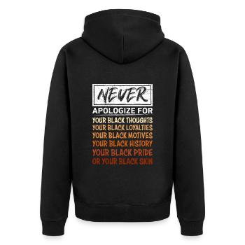Blacknificient Afro fier couleur de peau foncée Afrique - Veste à capuche bio Premium Unisexe - noir - Dos - Nico (187cm)