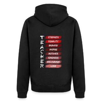Teacher History Black History Africa - Unisex Premium Organic Zip Hoodie - black - Back - Nico (187cm)