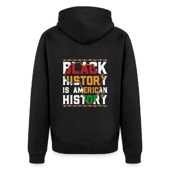 Black History American History History Africa - Unisex Premium Organic Zip Hoodie - black - Back - Nico (187cm)