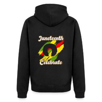 Célébrez Juneteenth USA Amérique Femme africaine - Veste à capuche bio Premium Unisexe - noir - Dos - Nico (187cm)