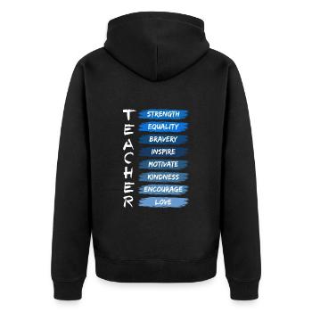 Teacher History Black History Africa - Unisex Premium Organic Zip Hoodie - black - Back - Nico (187cm)