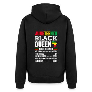 Juneteenth Black Queen Femme africaine - Veste à capuche bio Premium Unisexe - noir - Dos - Nico (187cm)