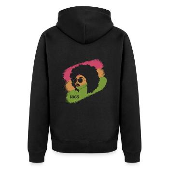 Juneteenth 1865 Afroamerikaner Afrikanische Frau - Unisex Premium Bio Zip Hoodie - Schwarz - Hinten - Nico (187cm)
