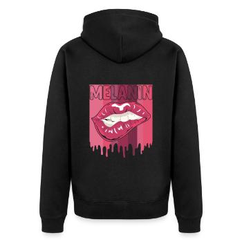 Mélanine Femmes Noires Femme Africaine - Veste à capuche bio Premium Unisexe - noir - Dos - Nico (187cm)