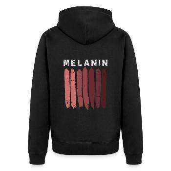Mélanine couleur peau foncée 100 % mélanine Afrique - Veste à capuche bio Premium Unisexe - noir - Dos - Nico (187cm)