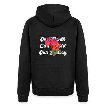 Black History Month USA Afro Amerika Afrika - Unisex Premium Bio Zip Hoodie - Schwarz - Hinten - Nico (187cm)