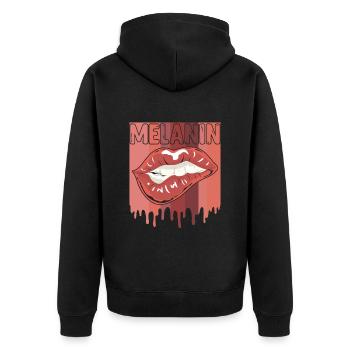 Melanin Black Women African Woman - Unisex Premium Organic Zip Hoodie - black - Back - Nico (187cm)