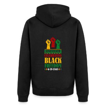 Juneteenth Freedom Black History America Africa - Veste à capuche bio Premium Unisexe - noir - Dos - Nico (187cm)