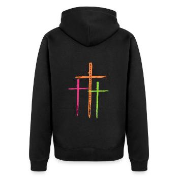 Black History 1865 Schwarze Freiheit Afrika - Unisex Premium Bio Zip Hoodie - Schwarz - Hinten - Nico (187cm)