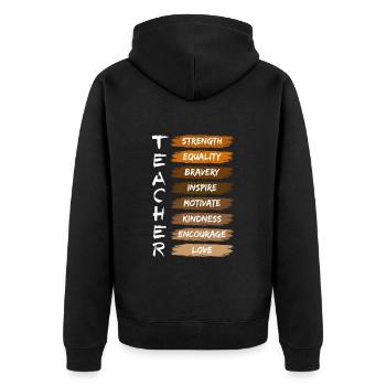 Teacher History Black History Africa - Unisex Premium Organic Zip Hoodie - black - Back - Nico (187cm)