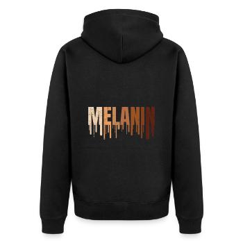 Mélanine peau foncée et fière Afrique - Veste à capuche bio Premium Unisexe - noir - Dos - Nico (187cm)