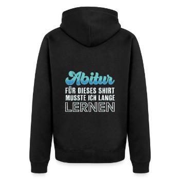 Abi 2023 musste lange lernen Abitur 2023 - Unisex Premium Bio Zip Hoodie - Schwarz - Hinten - Nico (187cm)