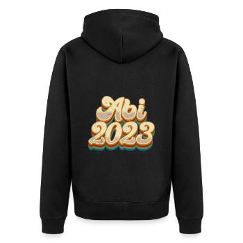 Abi 2023 Abitur Abiturient - Unisex Premium Bio Zip Hoodie - Schwarz - Hinten - Nico (187cm)