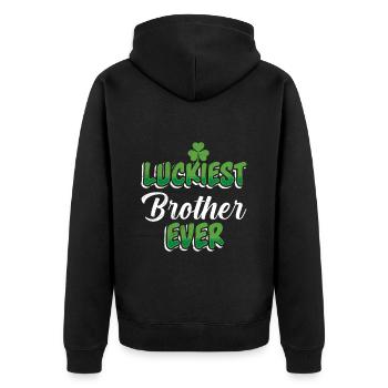 La Saint-Patrick dit le frère le plus chanceux de tous les temps - Veste à capuche bio Premium Unisexe - noir - Dos - Nico (187cm)