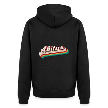 Abi 2023 Abitur Abiturient - Unisex Premium Bio Zip Hoodie - Schwarz - Hinten - Nico (187cm)