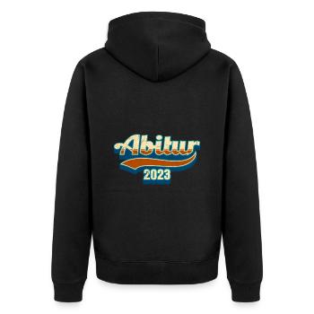 Abi 2023 Abitur Abiturient - Unisex Premium Bio Zip Hoodie - Schwarz - Hinten - Nico (187cm)