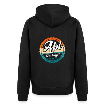 Abitur 2023 geschafft Abi Abiturient - Unisex Premium Bio Zip Hoodie - Schwarz - Hinten - Nico (187cm)