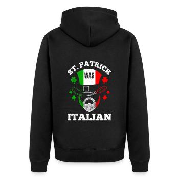 St Patrick war Italiener St. Patrick’s Day Irland - Unisex Premium Bio Zip Hoodie - Schwarz - Hinten - Nico (187cm)