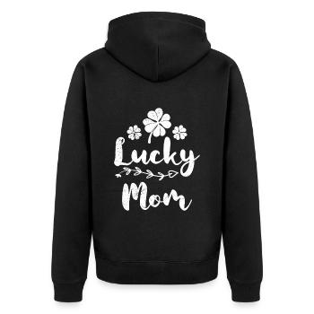 Lucky Mom Irish St Patrick’s Day Mama - Veste à capuche bio Premium Unisexe - noir - Dos - Nico (187cm)