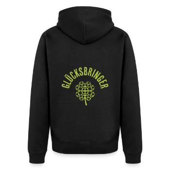 Glücksbringer St Patrick's Day Irland - Unisex Premium Bio Zip Hoodie - Schwarz - Hinten - Nico (187cm)