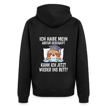 Abitur 2023 Abiturient - Unisex Premium Bio Zip Hoodie - Schwarz - Hinten - Nico (187cm)