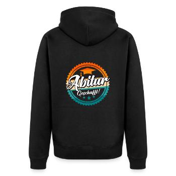 Abitur 2023 geschafft Abi Abiturient - Unisex Premium Bio Zip Hoodie - Schwarz - Hinten - Nico (187cm)
