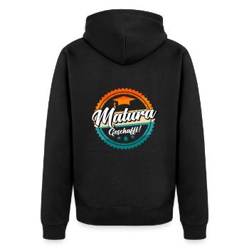 Matura 20203 Maturanten - Unisex Premium Bio Zip Hoodie - Schwarz - Hinten - Nico (187cm)