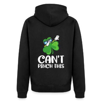Can't Pinch This St. Patrick's Day Quote - Unisex Premium Organic Zip Hoodie - black - Back - Nico (187cm)