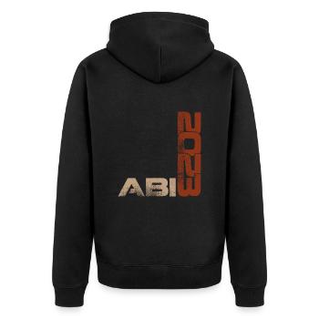 Abi 2023 Abitur Abiturienten - Unisex Premium Bio Zip Hoodie - Schwarz - Hinten - Nico (187cm)