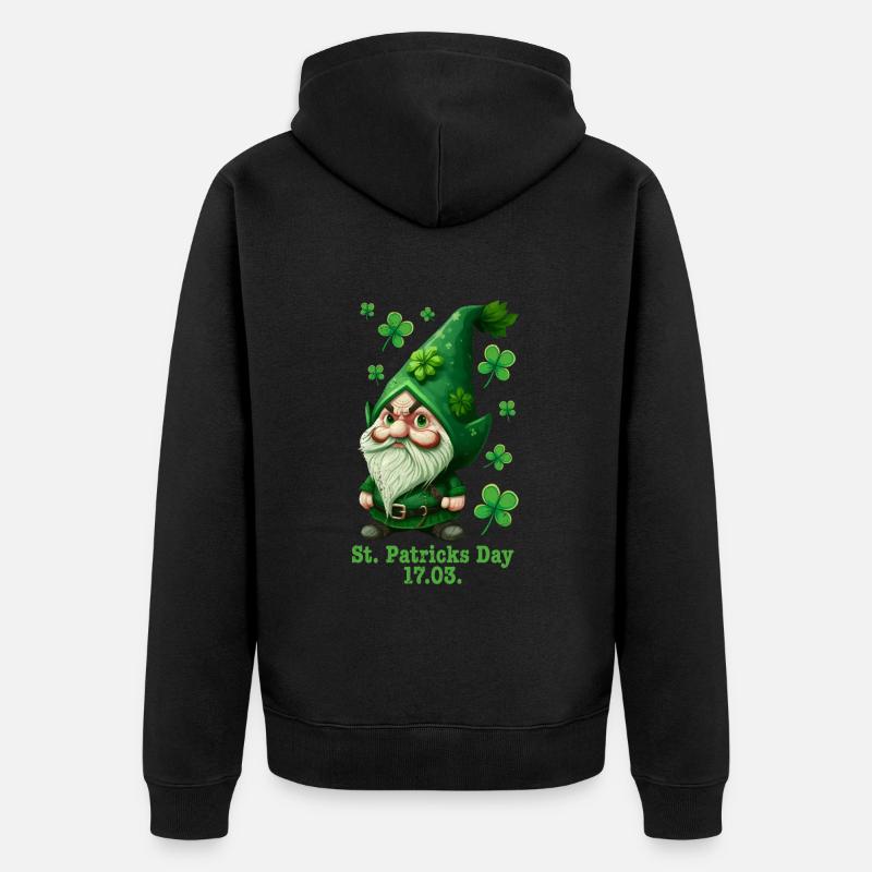 St Patrick’s Day Irlande Leprechaun - Veste à capuche bio Premium Unisexe - noir