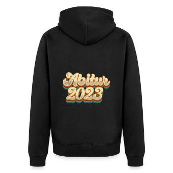 Abi 2023 Abitur Abiturient - Unisex Premium Bio Zip Hoodie - Schwarz - Hinten - Nico (187cm)