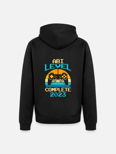 Abi Level complete Abitur - Unisex Premium Bio Zip Hoodie - Schwarz