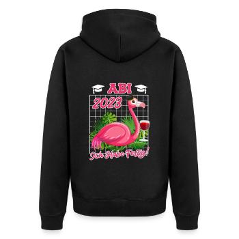 Abi 2023 Abitur ich habe fertig! Abiturienten - Unisex Premium Bio Zip Hoodie - Schwarz - Hinten - Nico (187cm)