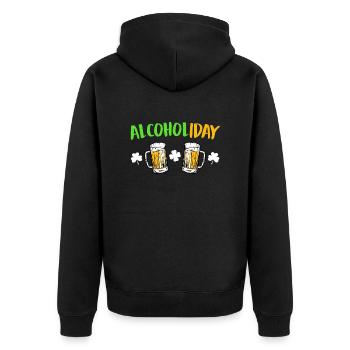 Alcoholiday St. Patricks Day - Unisex Premium Bio Zip Hoodie - Schwarz - Hinten - Nico (187cm)