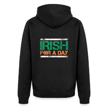 Irlandais d’un jour Fête de la Saint-Patrick - Veste à capuche bio Premium Unisexe - noir - Dos - Nico (187cm)