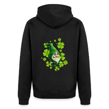 Leprechaun St. Patrick’s Day Goblin Clover - Veste à capuche bio Premium Unisexe - noir - Dos - Nico (187cm)