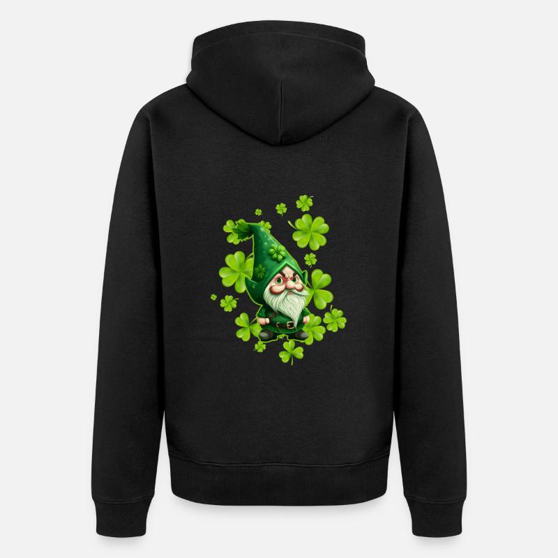 Leprechaun St. Patrick’s Day Goblin Clover - Veste à capuche bio Premium Unisexe - noir