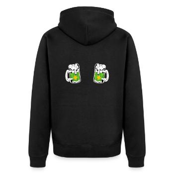 Irish Beer Ireland St. Patrick's Day - Unisex Premium Organic Zip Hoodie - black - Back - Nico (187cm)