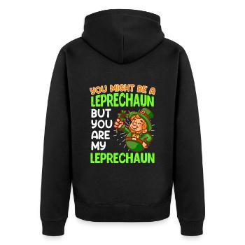 You are my Leprechaun St. Patrick's Day - Unisex Premium Organic Zip Hoodie - black - Back - Nico (187cm)