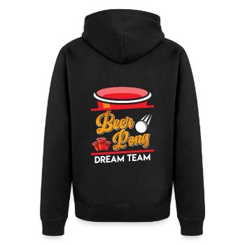 Beer Pong Dream Team Party Jeu à boire Beer Pong - Veste à capuche bio Premium Unisexe - noir - Dos - Nico (187cm)