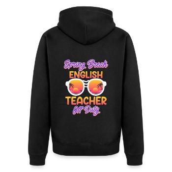 Professeur d’anglais en congé Professeur d’anglais Professeur d’anglais - Veste à capuche bio Premium Unisexe - noir - Dos - Nico (187cm)
