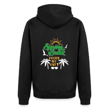 Spring Break Mexico off duty Ferien Spring Break - Unisex Premium Bio Zip Hoodie - Schwarz - Hinten - Nico (187cm)