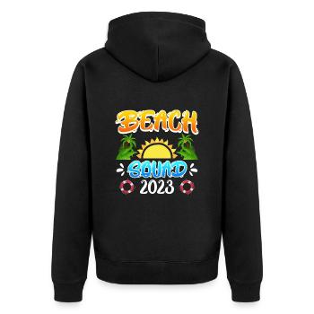Beach Squad 2023 Vacation with Friends Spring Break - Unisex Premium Organic Zip Hoodie - black - Back - Nico (187cm)