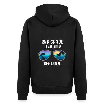 Professeur de classe de deuxième classe en congé Professeur de vacances - Veste à capuche bio Premium Unisexe - noir - Dos - Nico (187cm)