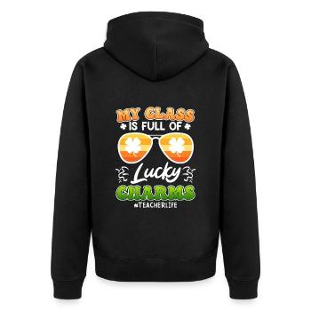 Classe pleine de professeurs de Lucky Charms disant - Veste à capuche bio Premium Unisexe - noir - Dos - Nico (187cm)