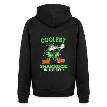 Le trèfle le plus cool de la Saint-Patrick - Veste à capuche bio Premium Unisexe - noir - Dos - Nico (187cm)