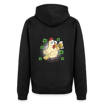 Poulet de la Saint-Patrick - Veste à capuche bio Premium Unisexe - noir - Dos - Nico (187cm)