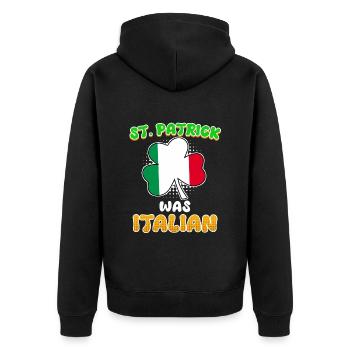 St. Patrick war Italiener St. Patrick’s Day - Unisex Premium Bio Zip Hoodie - Schwarz - Hinten - Nico (187cm)
