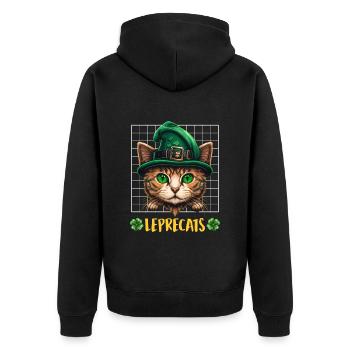 Chats de la Saint-Patrick Lutins Chatons - Veste à capuche bio Premium Unisexe - noir - Dos - Nico (187cm)