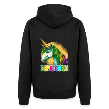 Lepricorn St. Patrick’s Day Licorne Femmes - Veste à capuche bio Premium Unisexe - noir - Dos - Nico (187cm)